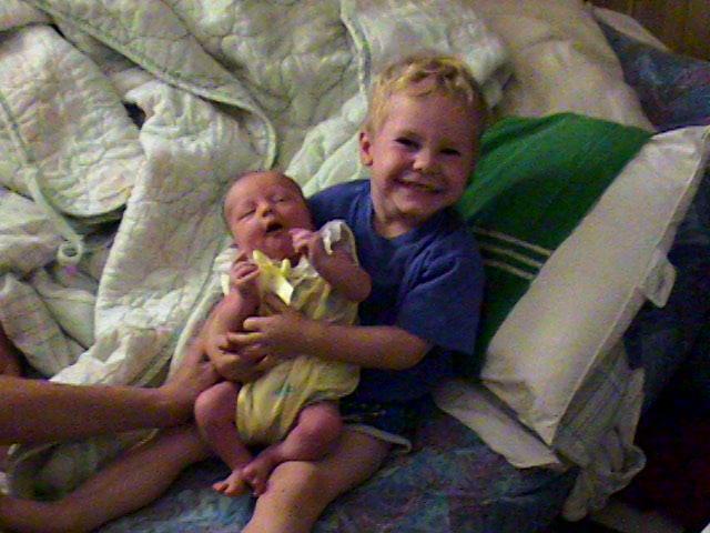 Bryce & his new sister 5/00